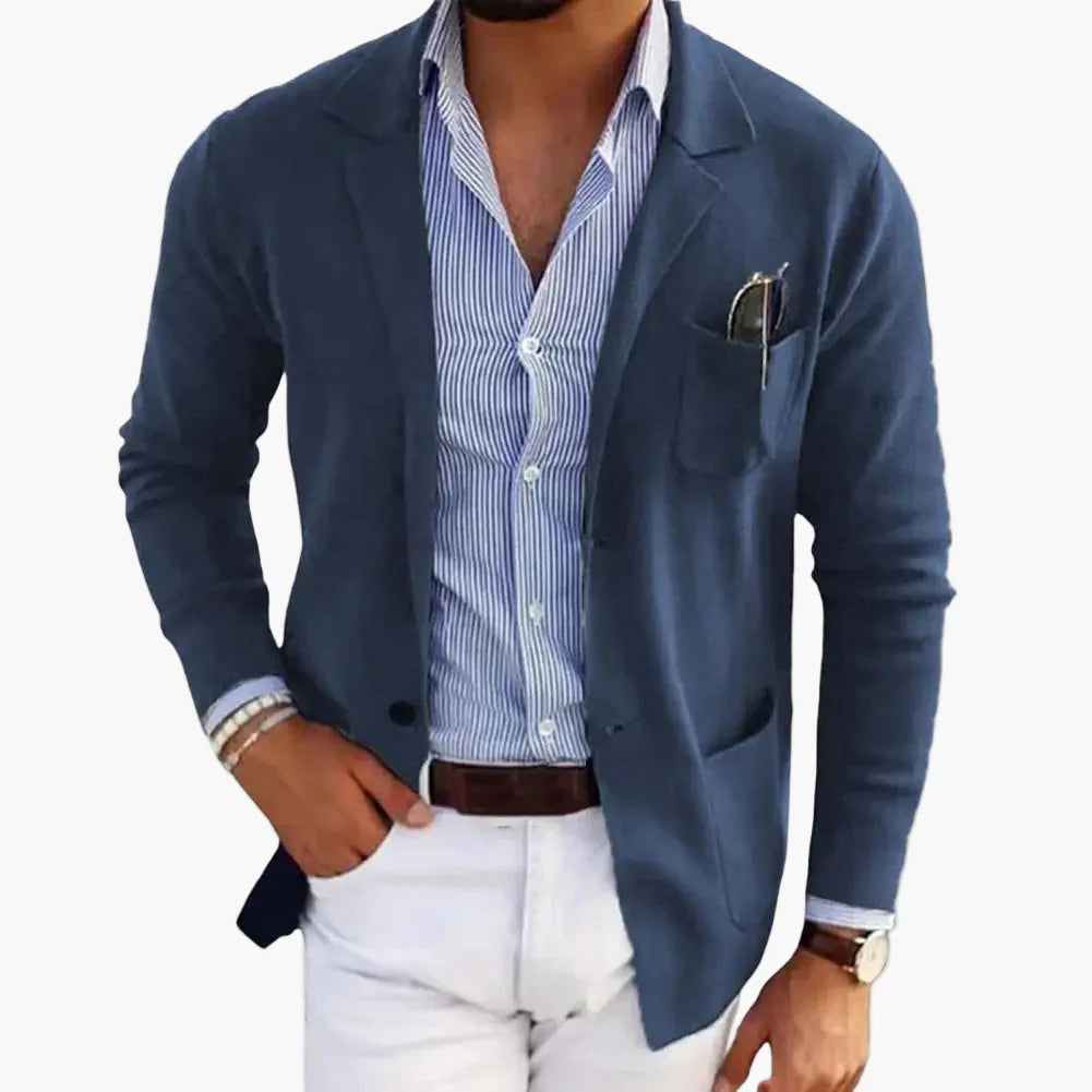 Herren Blazer Modern Einreiher Sakko mit Revers – Eleganter Business & Freizeit Look