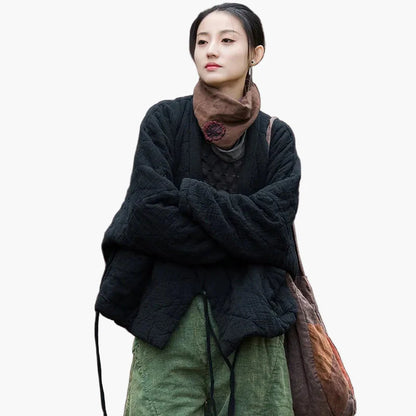 Damen Vintage Kimono-Jacke Oversize – Bequemer Streetwear-Look für Herbst und Winter