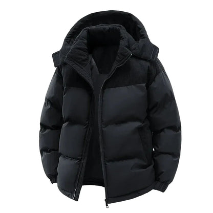 Herren Daunenjacke Winter Kapuzenjacke Casual Winddicht Gepolstert