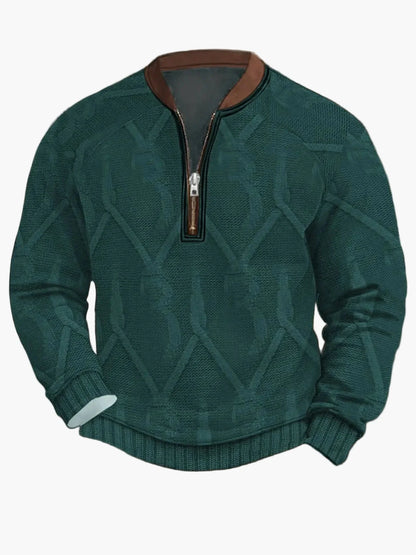 Herren Strickpullover mit Reißverschluss – Moderner Freizeit-Look für Herbst und Frühling