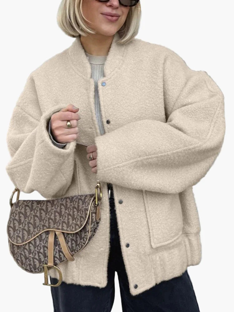 Damen Oversized Bomberjacke im modernen Streetstyle – Ideal für Alltag und Freizeit