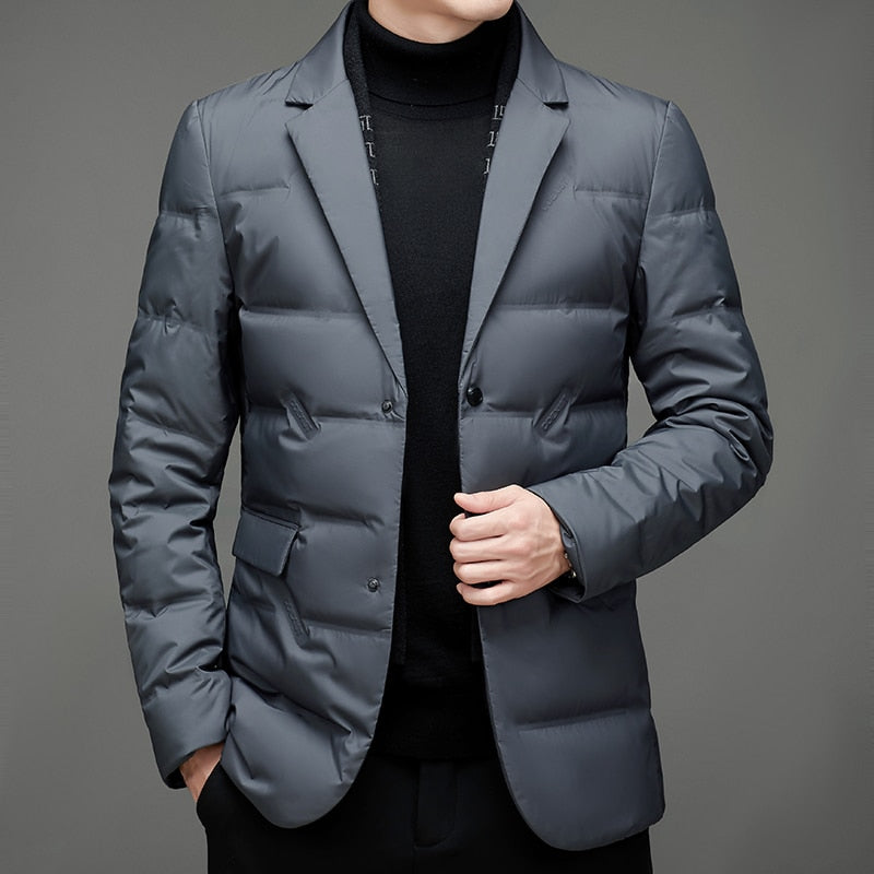 Herren Daunenblazer Elegant Gefüttert – Business & Freizeitjacke