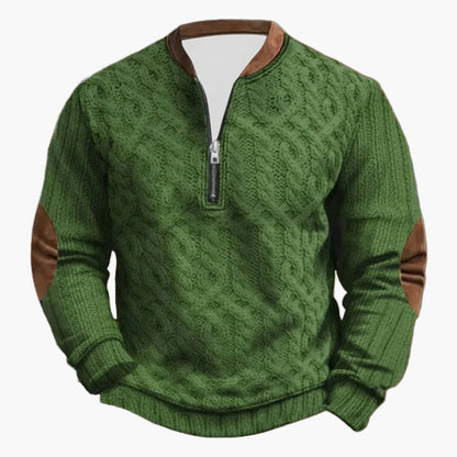 Herren Outdoor Freizeit Pullover mit Stehkragen und Zipper – Stilvoller Langarm-Sweater für Alltag und Abenteuer