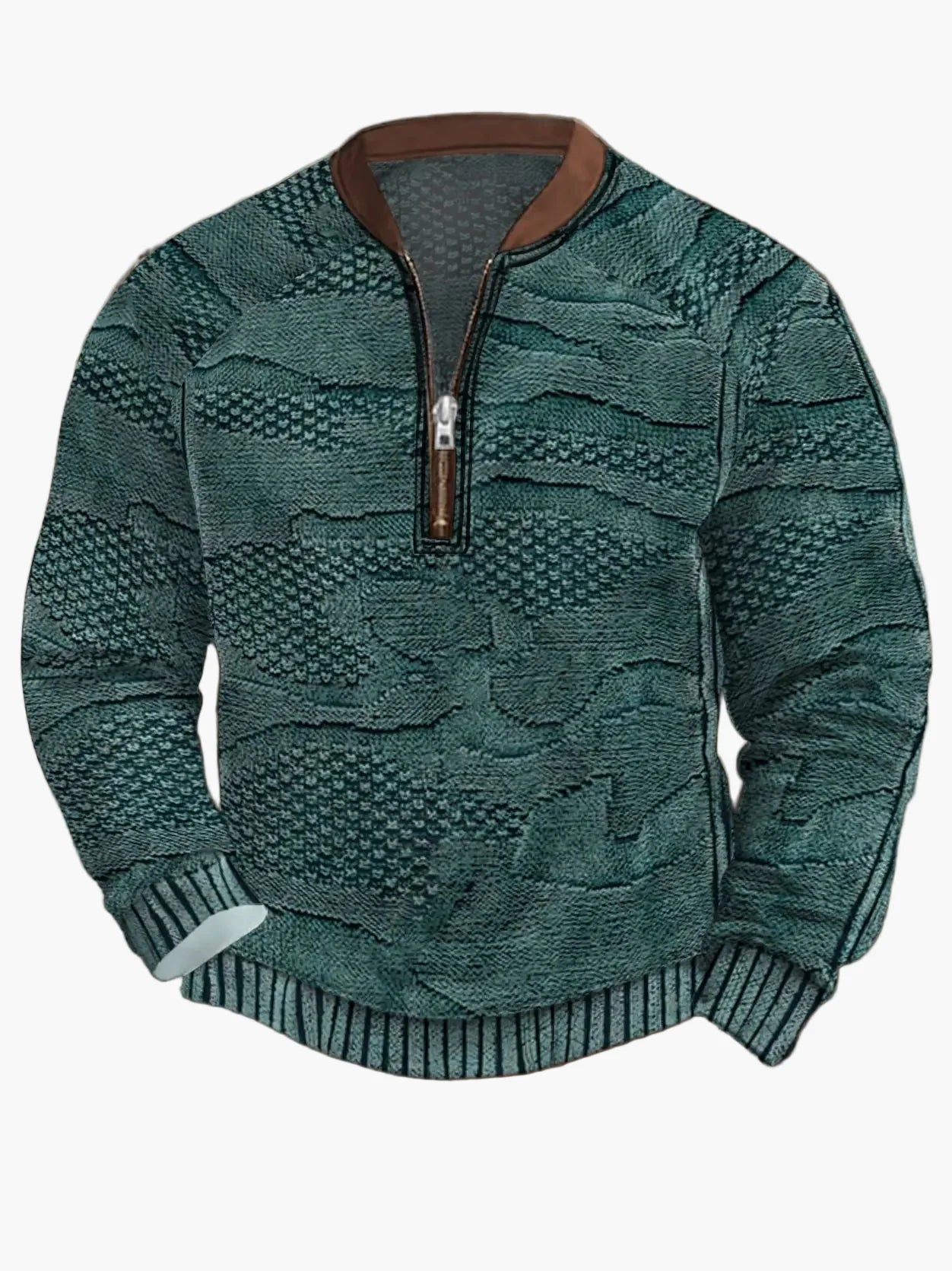 Herren Strickpullover mit Reißverschluss – Moderner Freizeit-Look für Herbst und Frühling