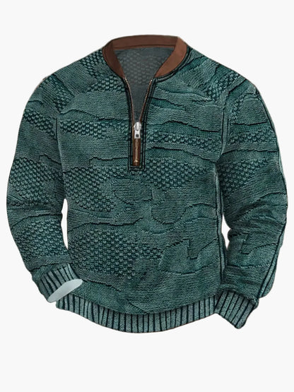 Herren Strickpullover mit Reißverschluss – Moderner Freizeit-Look für Herbst und Frühling