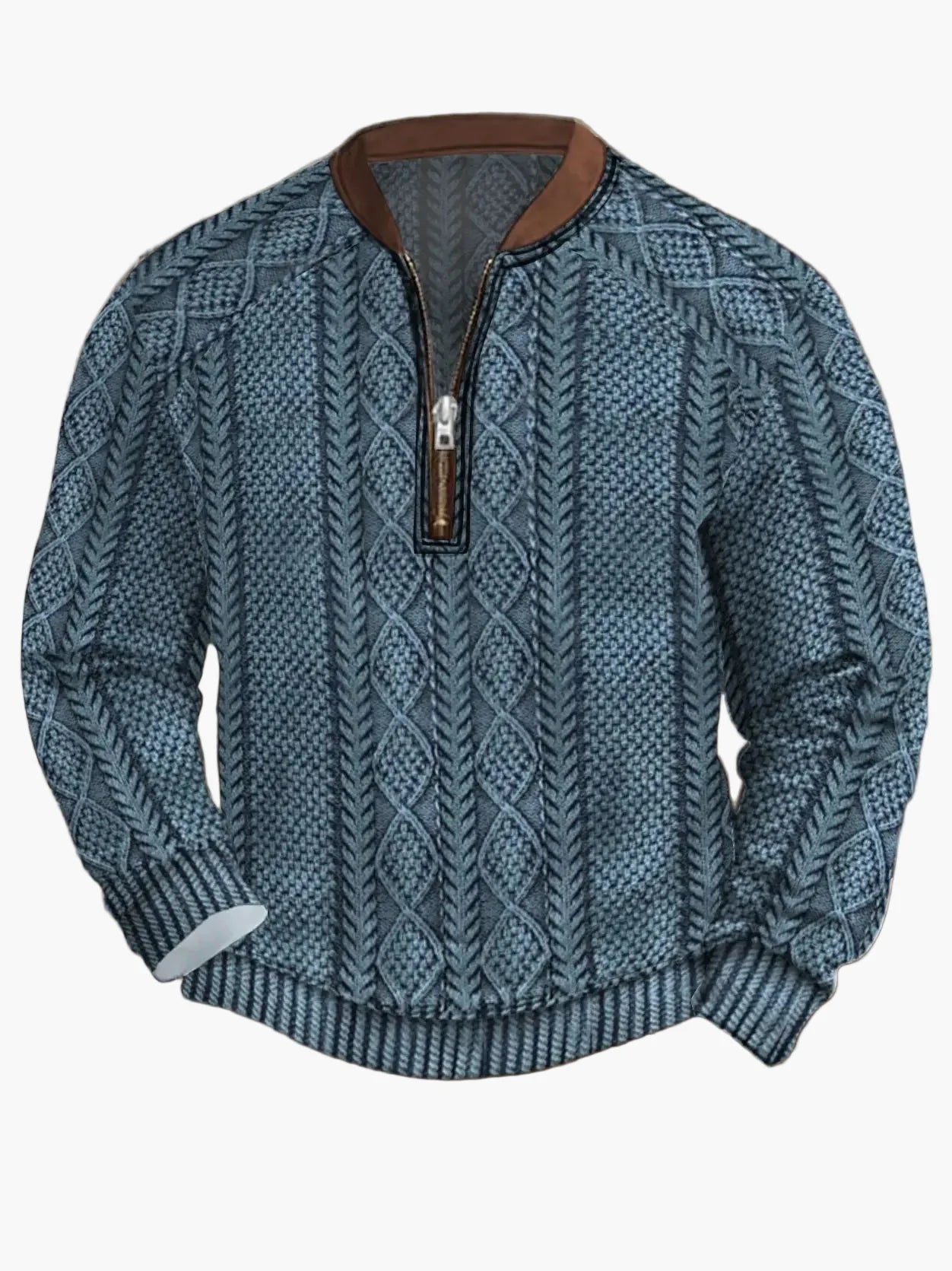 Herren Strickpullover mit Reißverschluss – Moderner Freizeit-Look für Herbst und Frühling