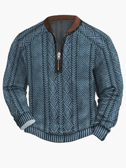 Herren Strickpullover mit Reißverschluss – Moderner Freizeit-Look für Herbst und Frühling