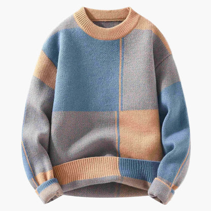 Herren Strickpullover mit modernem geometrischen Design – Lässiger Stil für Alltag und Freizeit