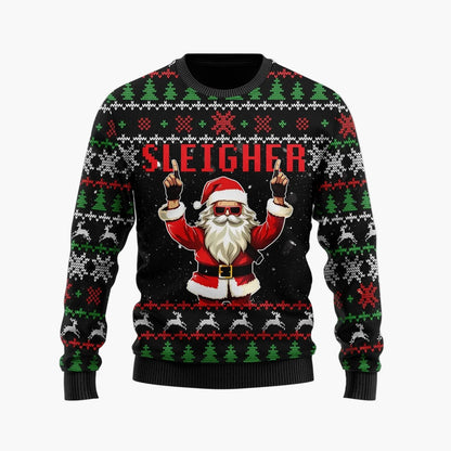 Herren Lustiger Weihnachts-Pullover Ugly Christmas Sweater mit Santa-Motiv und Spruch – Perfekt für Weihnachtsfeiern
