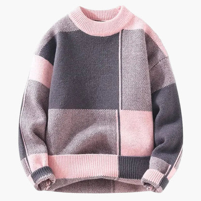 Herren Strickpullover mit modernem geometrischen Design – Lässiger Stil für Alltag und Freizeit