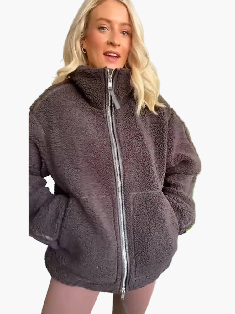 Damen Teddyfell Oversize Jacke – Modischer Winter-Stil für Alltag und Freizeit