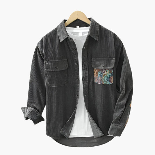 Herren Cordhemd im Vintage-Stil mit Brusttasche – Freizeit & Büro