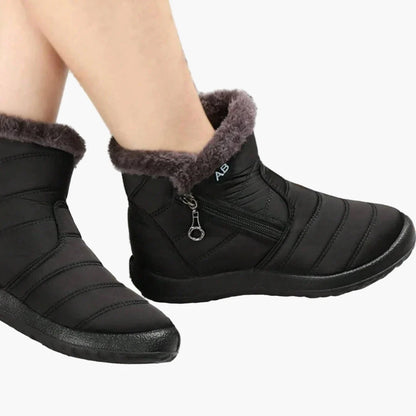 Damen Winter Stiefeletten mit Warmfutter und Reißverschluss – Bequeme gefütterte Outdoor-Schuhe für kalte Tage