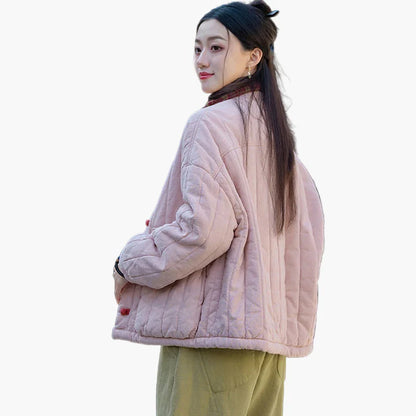 Damen Vintage Übergangsjacke im lockeren Stil für Freizeit und Alltag