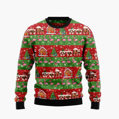 Unisex Lustiger Flamingo Ugly Christmas Sweater – Perfekt für Weihnachtsfeiern & Winterspaß