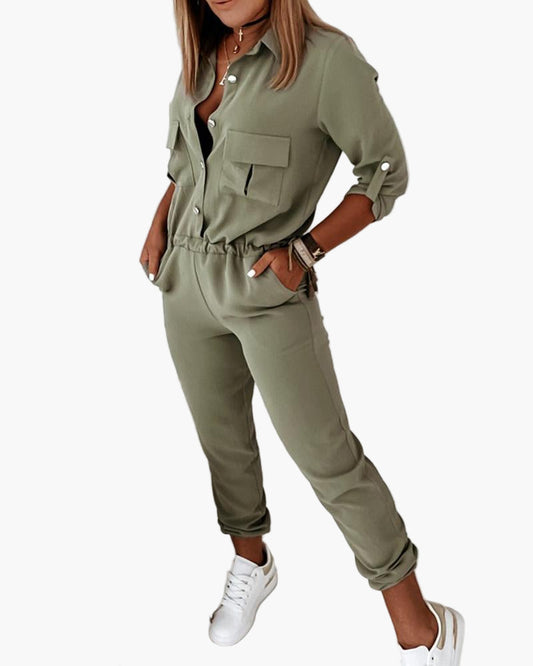Damen Jumpsuit Einteiler mit Taschen und sportlichem Stil – Alltagsmode & Freizeitoutfit