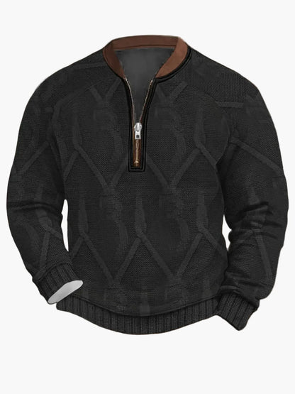 Herren Strickpullover mit Reißverschluss – Moderner Freizeit-Look für Herbst und Frühling