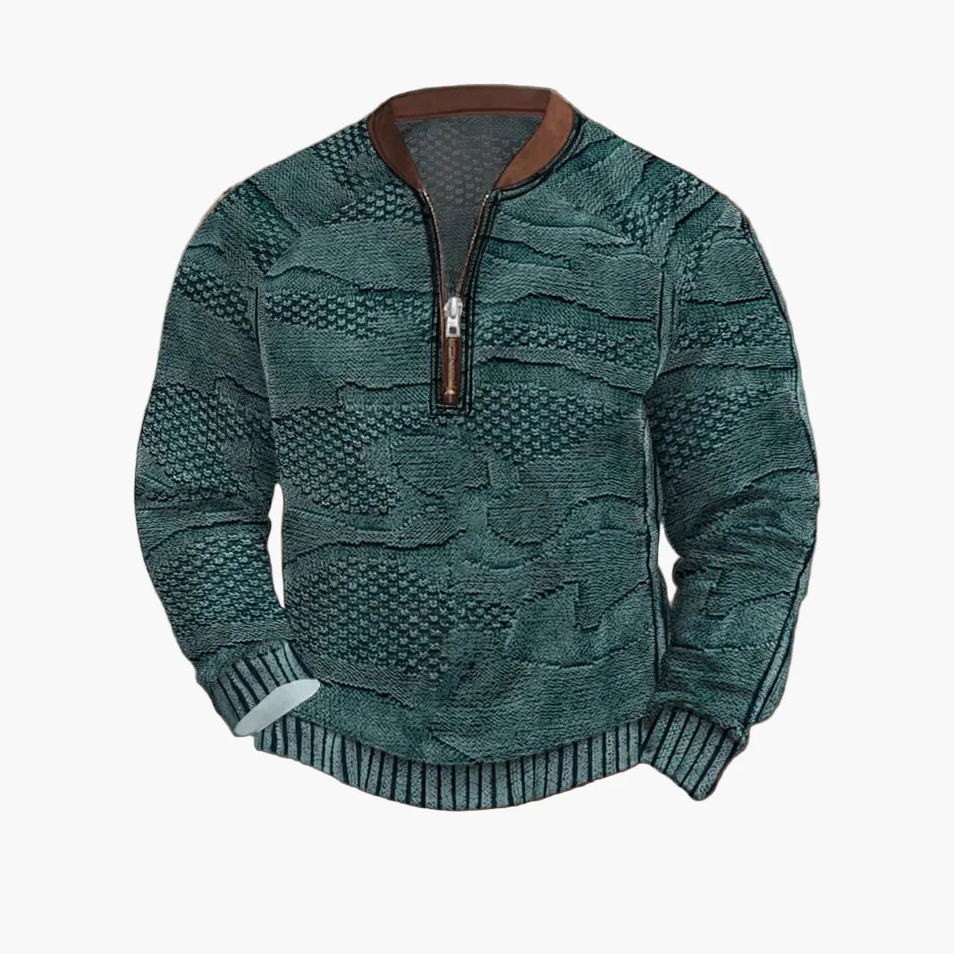 Herren Strickpullover mit Reißverschluss – Moderner Freizeit-Look für Herbst und Frühling