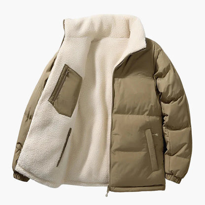 Herren Winter Steppjacke mit Fleece-Innenfutter – Urban Freizeitjacke, Lockerer Schnitt, Warm, Ideal für Alltag & Outdoor