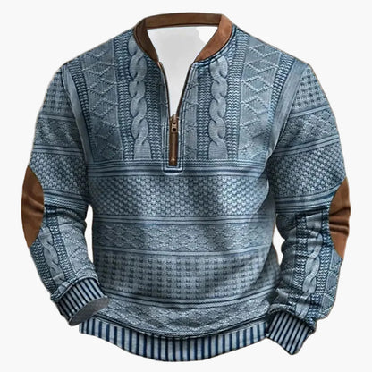 Herren Outdoor Casual Pullover mit Stehkragen und Zipper – Modischer Freizeit-Sweater für Alltag und Freizeit