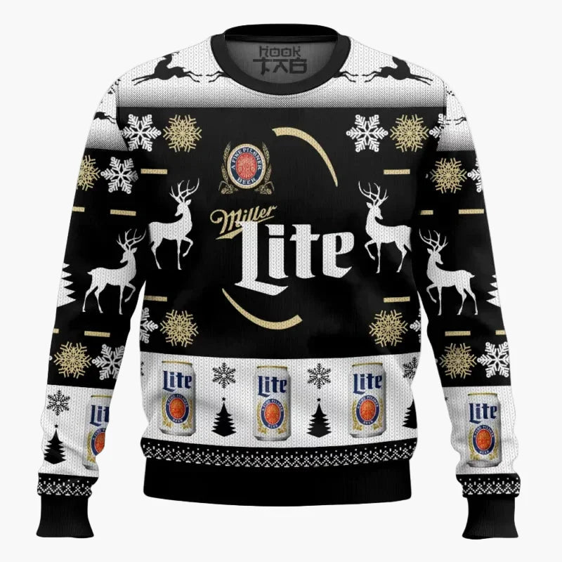 Herren Lustiger Weihnachts-Pullover mit Bier-Motiv – Ugly Christmas Sweater für Bierliebhaber