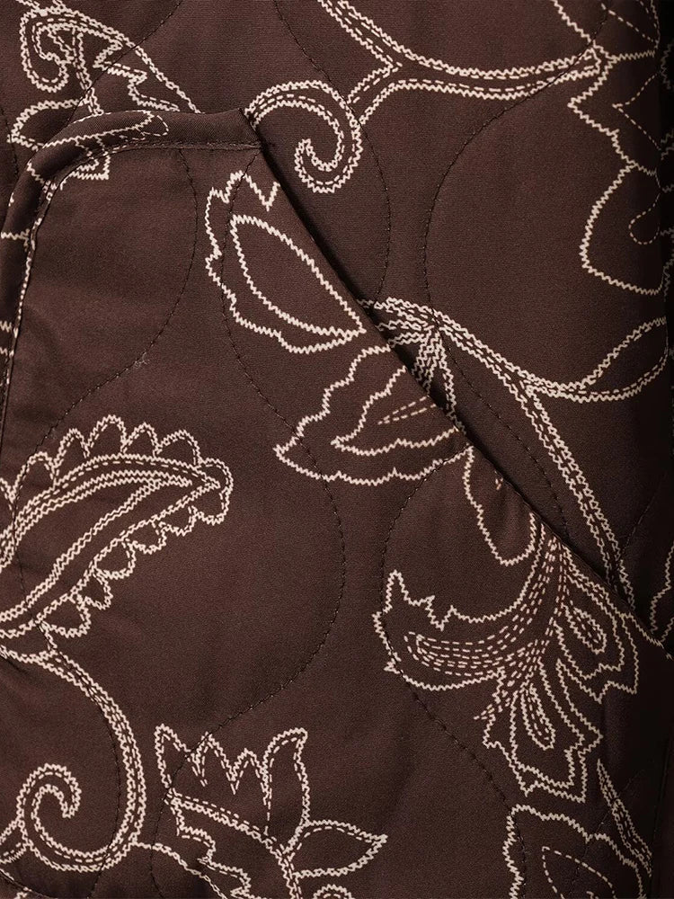 Damen Steppjacke mit floralem Muster – Lässiger Style für Alltag und Freizeit