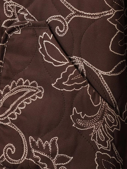 Damen Steppjacke mit floralem Muster – Lässiger Style für Alltag und Freizeit