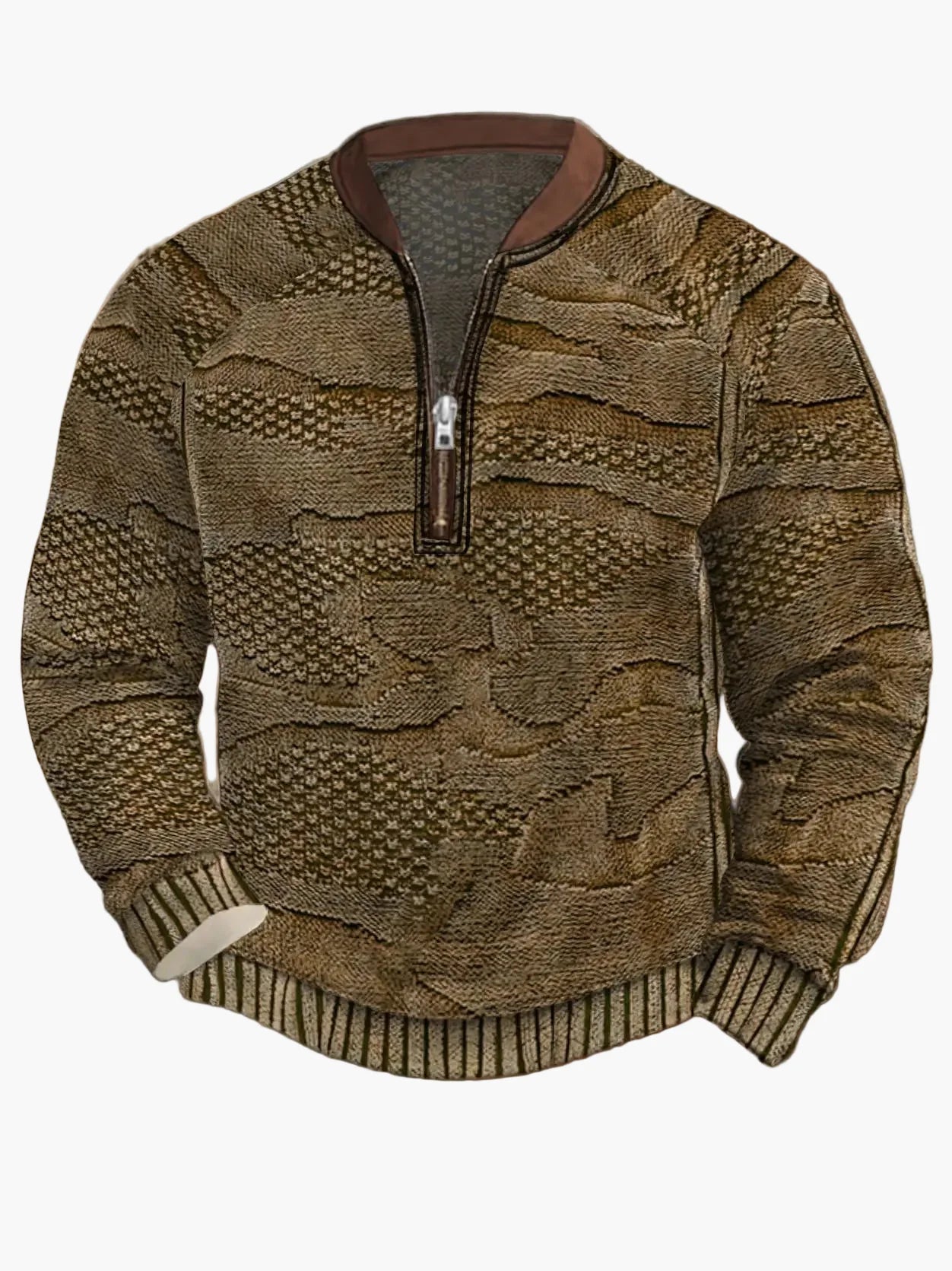 Herren Strickpullover mit Reißverschluss – Moderner Freizeit-Look für Herbst und Frühling