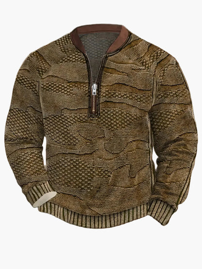 Herren Strickpullover mit Reißverschluss – Moderner Freizeit-Look für Herbst und Frühling