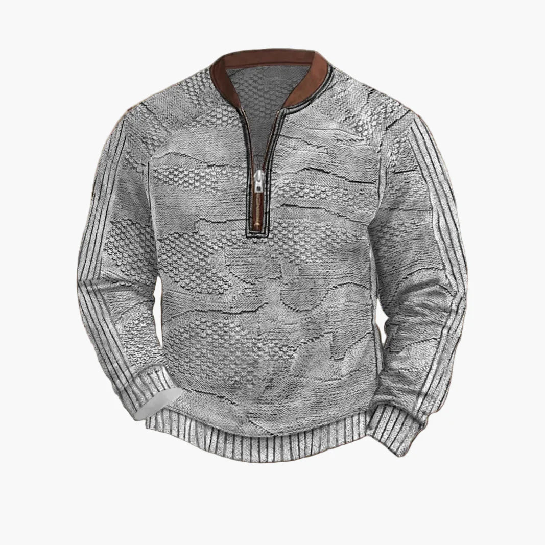 Herren Strickpullover mit Reißverschluss – Moderner Freizeit-Look für Herbst und Frühling
