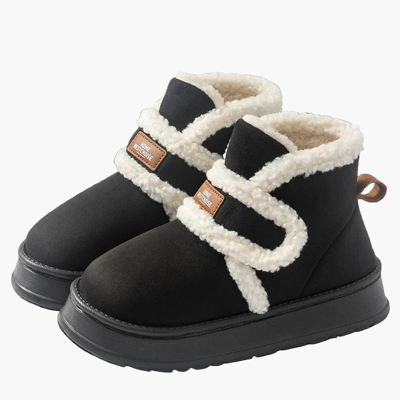 Damen Winter Hausschuhe mit Warmfutter und Klettverschluss – Bequeme Indoor Boots für Zuhause