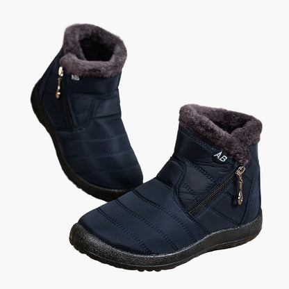 Damen Winter Stiefeletten mit Warmfutter und Reißverschluss – Bequeme gefütterte Outdoor-Schuhe für kalte Tage
