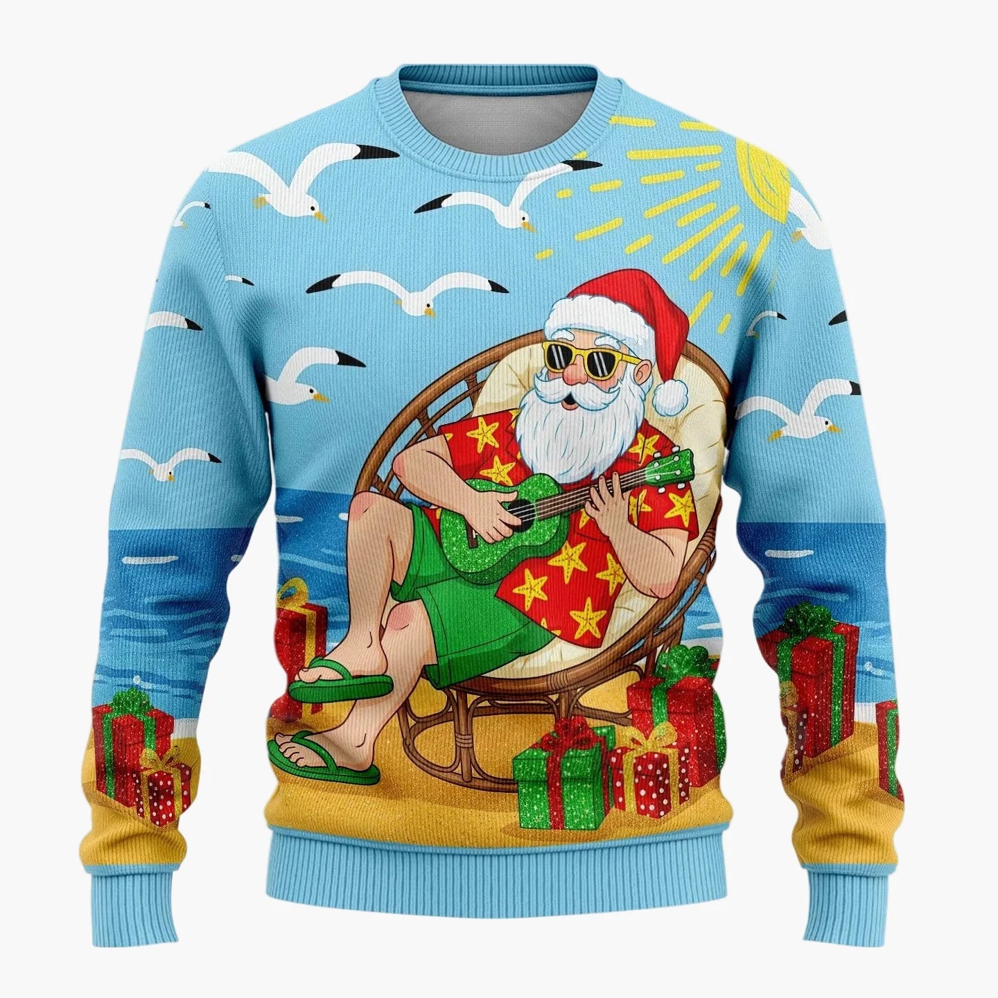 Herren Lustiger Weihnachts-Pullover mit frechem Santa-Motiv – Perfekt für Weihnachtsfeiern & Ugly Christmas Sweater Partys