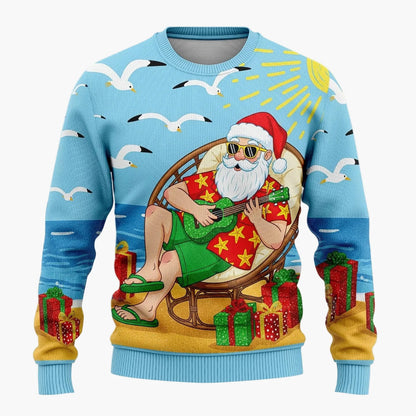Herren Lustiger Weihnachts-Pullover mit frechem Santa-Motiv – Perfekt für Weihnachtsfeiern & Ugly Christmas Sweater Partys