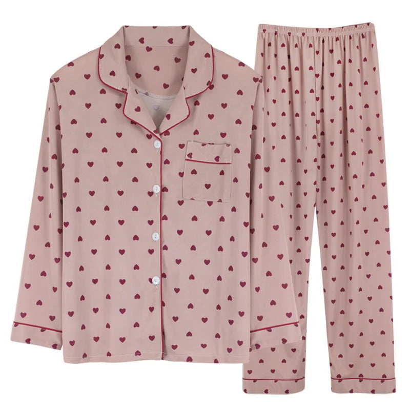 Leah - Bequemes Pyjama-Set mit Verspieltem Druck für Frauen