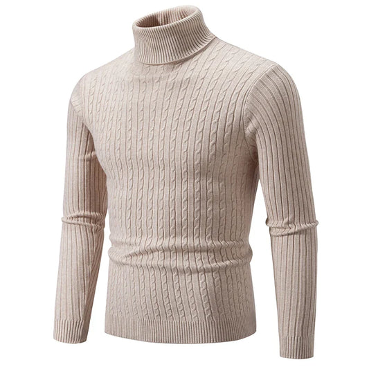 Viktor– Warmer Strickpullover mit hohem Kragen für Herren