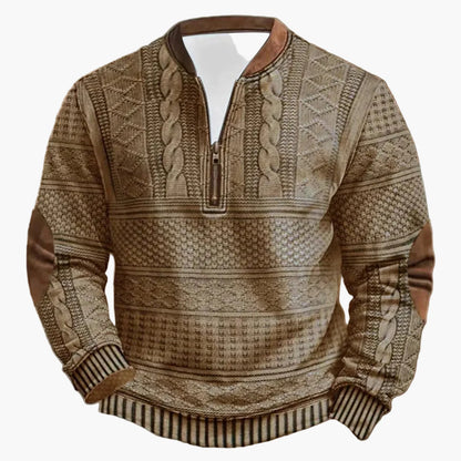 Herren Outdoor Casual Pullover mit Stehkragen und Zipper – Modischer Freizeit-Sweater für Alltag und Freizeit