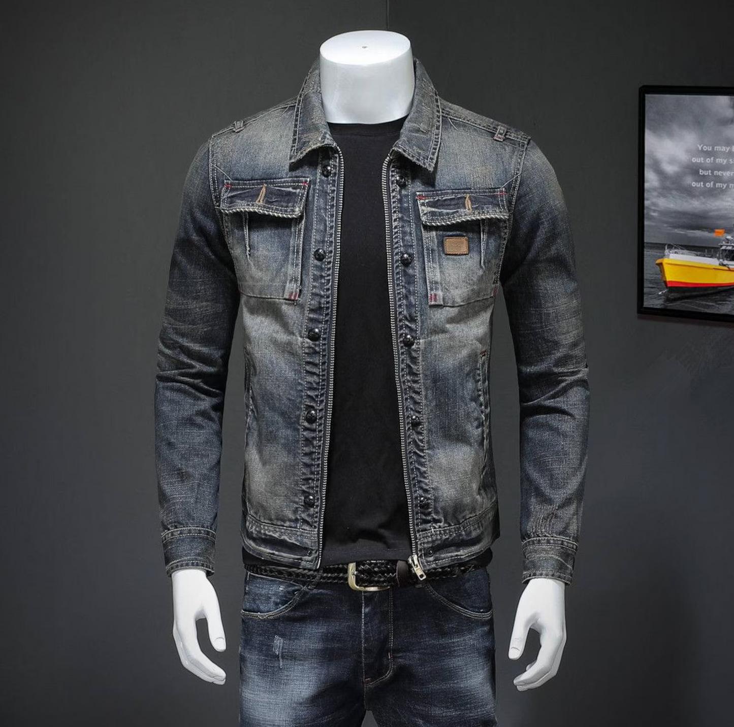 Herren Jeansjacke im Vintage-Stil – Klassische Denimjacke für Alltag und Freizeit