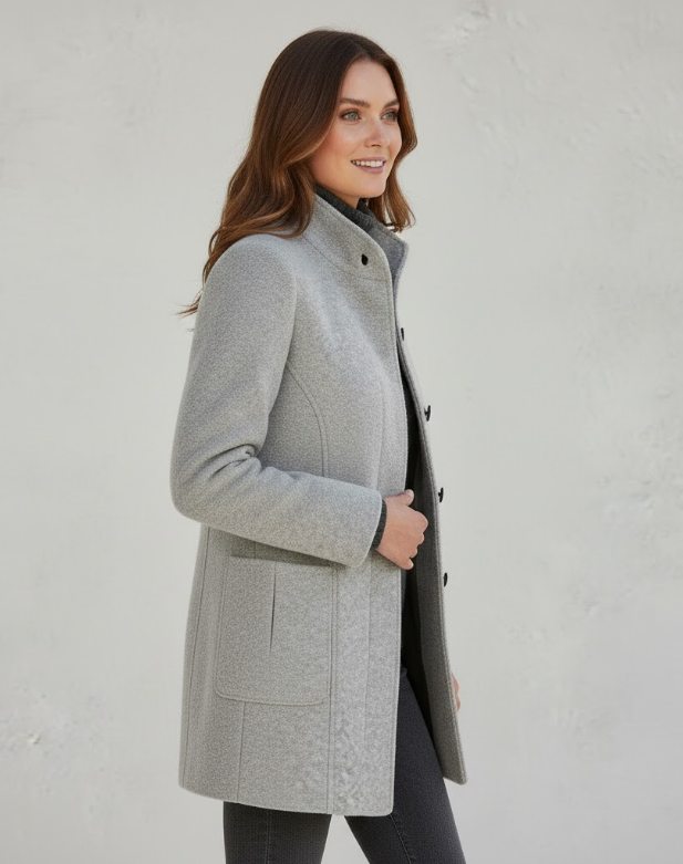 Damen Kurzmantel Modern Elegant Übergangsjacke für Alltag & Beruf