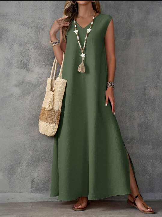 Natasha – V-Ausschnitt Damenkleid für Frühling und Sommer