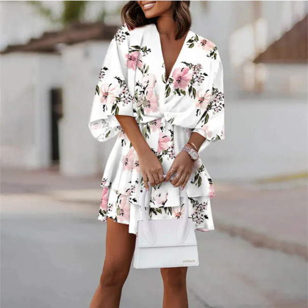 Harriet – Boho Sommerkleid mit Blumenmuster aus Chiffon