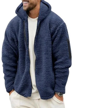Herren Kapuzenjacke Teddyfell Lässig Sportlich Übergangsjacke – Bequemer Freizeitstil für Herbst und Winter