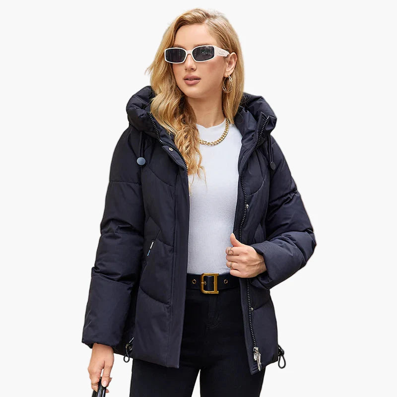 Damen Winter Steppjacke mit Kapuze – Modische Outdoorjacke für Alltag und Freizeit