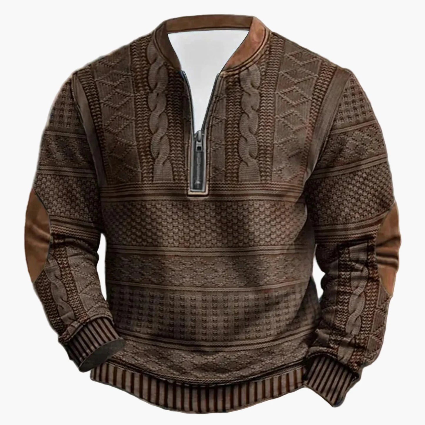 Herren Outdoor Casual Pullover mit Stehkragen und Zipper – Modischer Freizeit-Sweater für Alltag und Freizeit