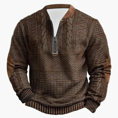 Herren Outdoor Casual Pullover mit Stehkragen und Zipper – Modischer Freizeit-Sweater für Alltag und Freizeit