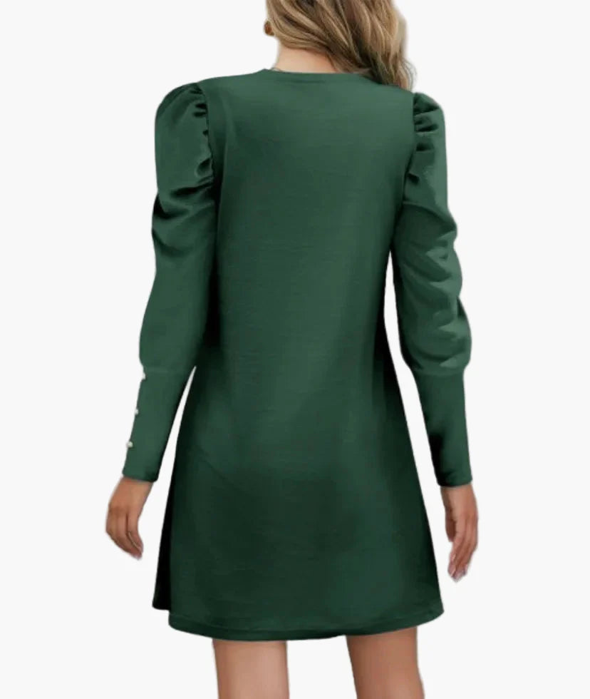 Damen Kleid mit Puffärmeln und elegantem Schnitt – Perfekt für besondere Anlässe und Alltag