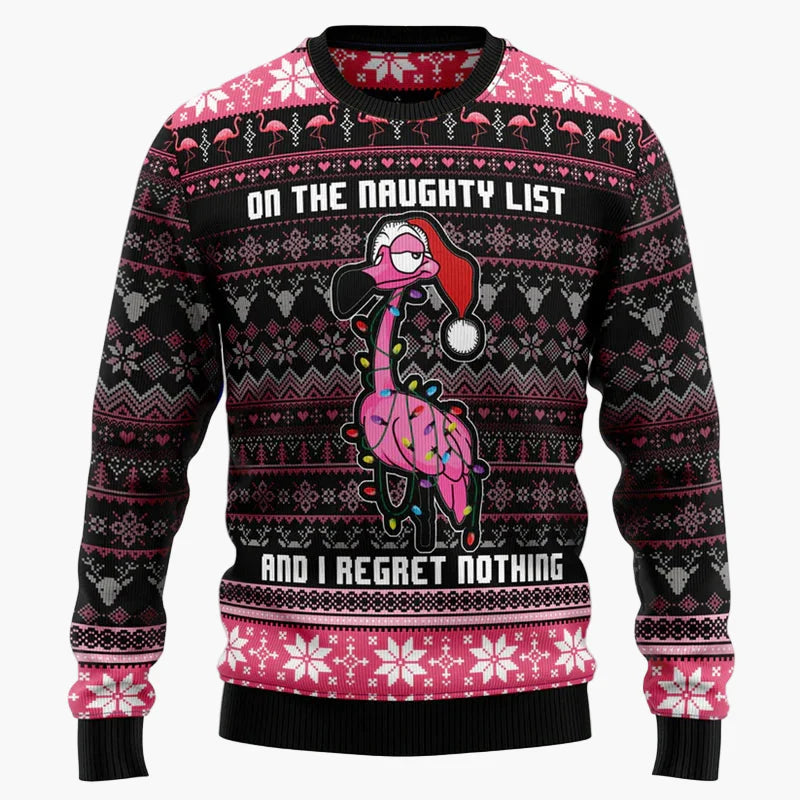 Unisex Lustiger Flamingo Ugly Christmas Sweater – Perfekt für Weihnachtsfeiern & Winterspaß
