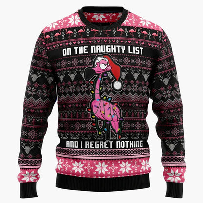 Unisex Lustiger Flamingo Ugly Christmas Sweater – Perfekt für Weihnachtsfeiern & Winterspaß