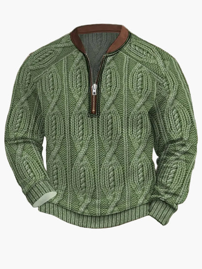 Herren Strickpullover mit Reißverschluss – Moderner Freizeit-Look für Herbst und Frühling
