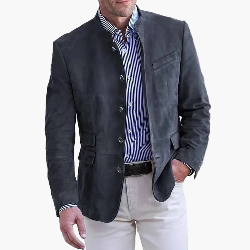 Herren Modernes Sakko Blazer – Eleganter Stehkragen, Vielseitig für Business und Freizeit